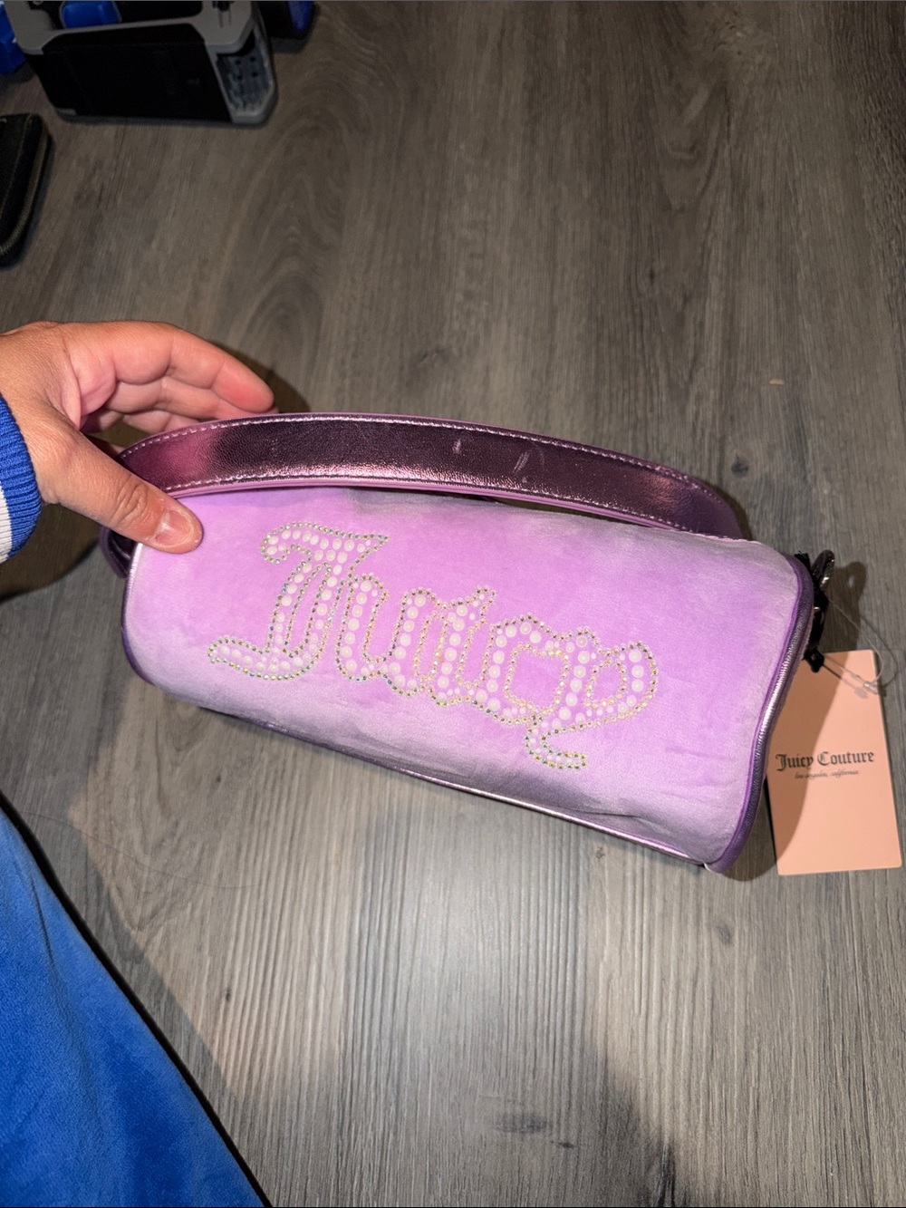 NWT Juicy Couture Purple Velvet Logo Shoulder Bag
